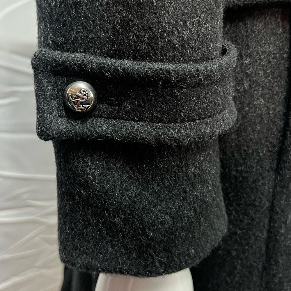 Vintage Women’s 8 Evan-Picone Charcoal Gray Wool Double Breasted Long Over Coat - Picture 3 of 8